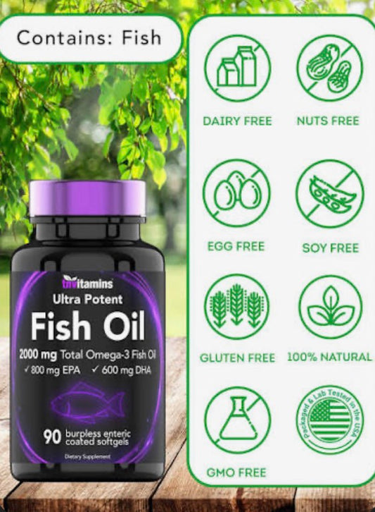 Burpless Omega-3 Fish Oil: 2000Mg X 90 Softgels | 1400Mg Total Omega-3 Fatty Acids (800Mg EPA & 600Mg DHA)