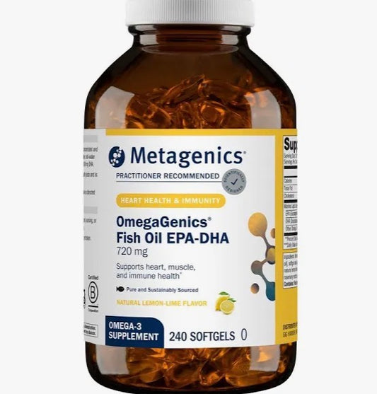 Omegagenics Fish Oil EPA-DHA 720 Mg - Omega-3 Fish Oil Supplement - High Potency - for Heart Health, Musculoskeletal Health & Immune System Health* - with DHA & EPA - 240 Softgels